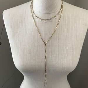 White House Black Market Jewelry - WHBM Gold Larat Double Chain Necklace White House Black Market Jewelry - WHBM Gold Larat Double Chain Necklace